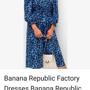 Banana Republic blue and black animal print dress.